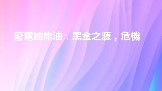 廢電捕焦油：黑金之源，危機與奇跡！